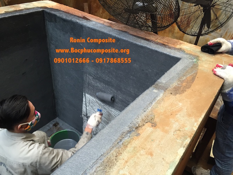 bọc composite bể ngâm hoá chất