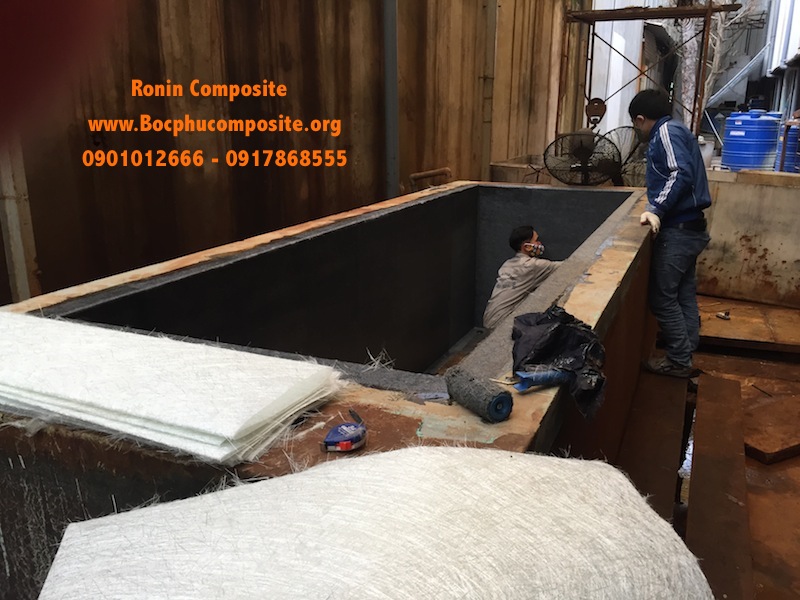 bọc composite bể ngâm hoá chất