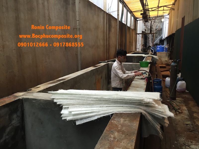 bọc composite bể ngâm hoá chất