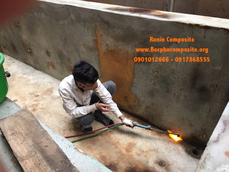 bọc composite bể ngâm hoá chất