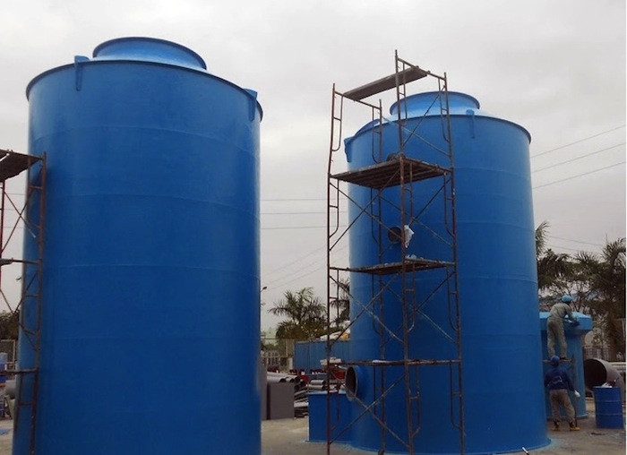 bọc composite tháp hấp thụ khí thải