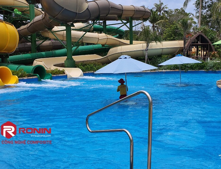 Thi công chống thấm Sông lười - Công viên nước Phú Quốc - Kiên Giang