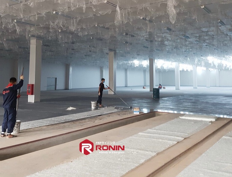 Tráng Composite chống ăn mòn cho sàn nhà xưởng Hyunwoo - KCN Bá Thiện - Vĩnh Phúc